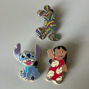 Disney Trading Pins Lilo Stitch Mickey Mouse excellent condition